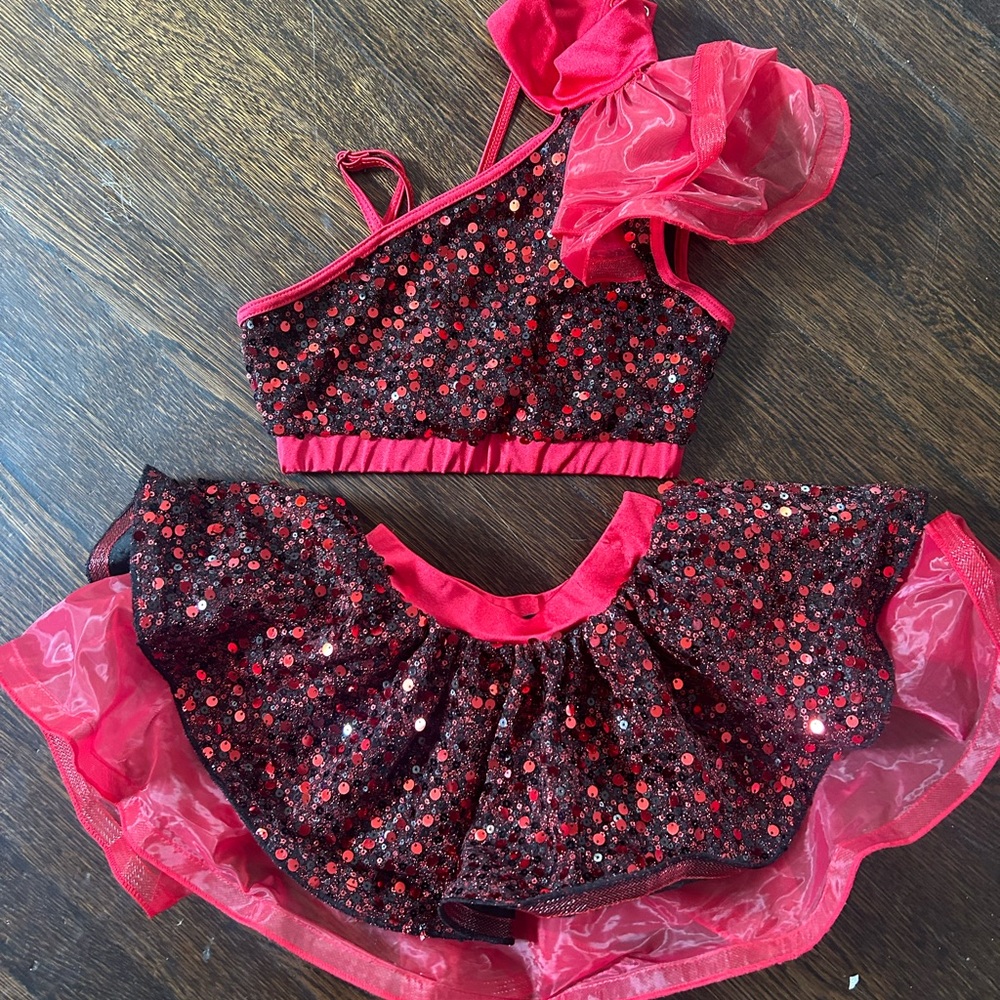 Beautiful fire red two piece costume